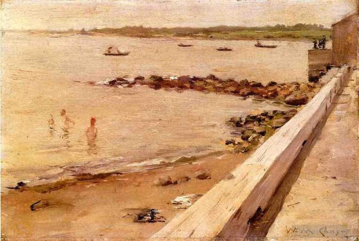 William Merritt Chase Oil Painting - The Bathers