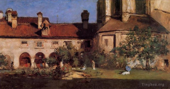 William Merritt Chase Oil Painting - The Cloisters