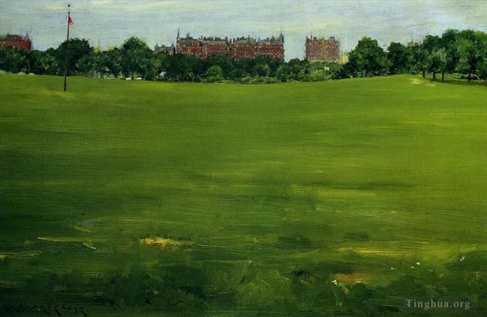 William Merritt Chase Oil Painting - The Common Central Park