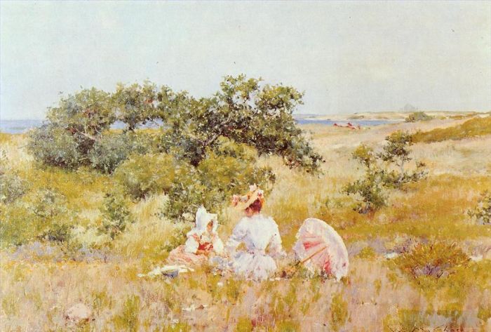 William Merritt Chase Oil Painting - The Fairy Tale aka A Summer Day