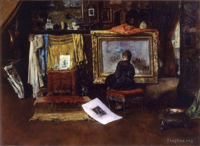 William Merritt Chase Oil Painting - The Inner Studio Tenth Street