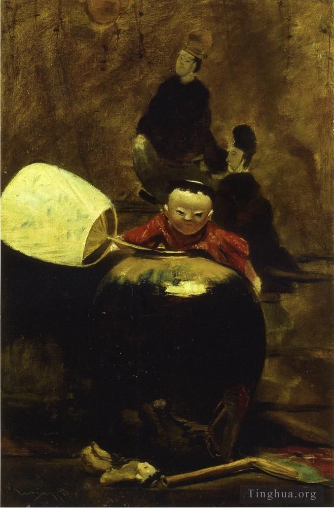William Merritt Chase Oil Painting - The Japanese Doll