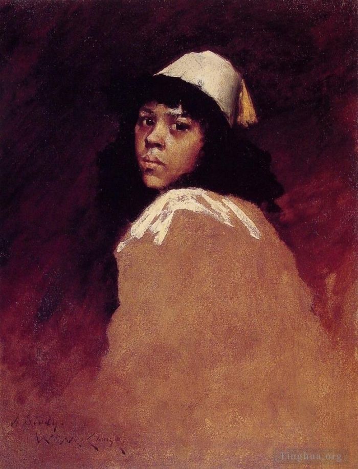 The Red Sash, also known as Portrait of the Artist's Daughter by William  Merritt Chase Painting Reproduction