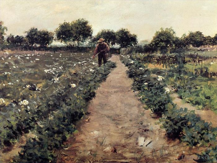 William Merritt Chase Oil Painting - The Potato Patch aka Garden Shinnecock