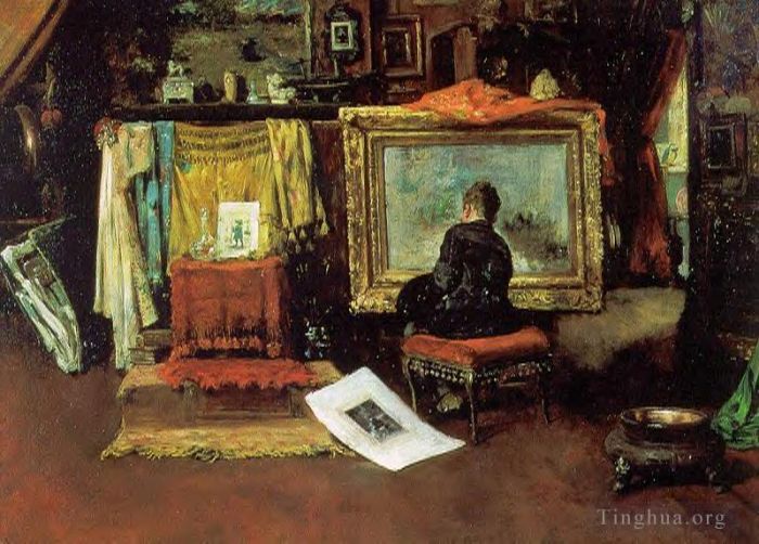 William Merritt Chase Oil Painting - The Tenth Street Studio