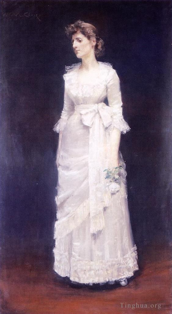 William Merritt Chase Oil Painting - The White Rose aka Miss Jessup