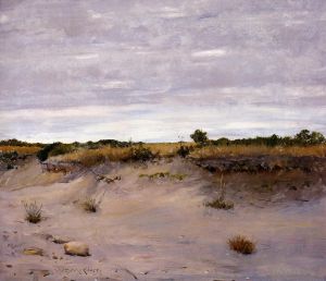 Antique Oil Painting - Wind Swept Sands Shinnecock Long Island