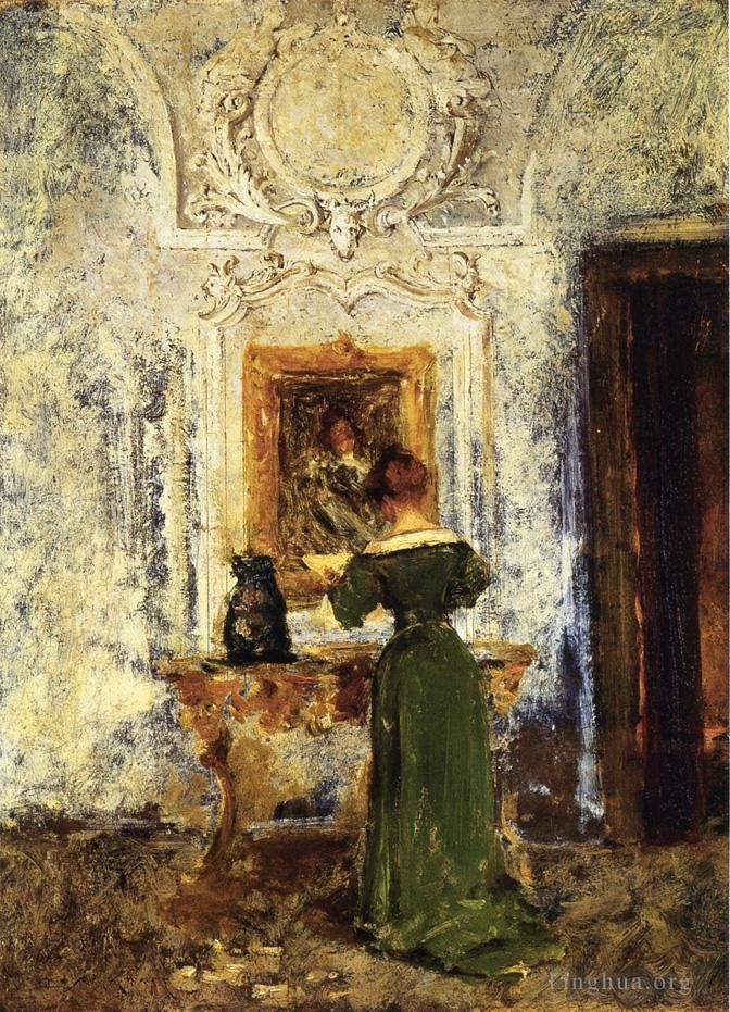 William Merritt Chase Oil Painting - Woman in Green aka Lady in Green