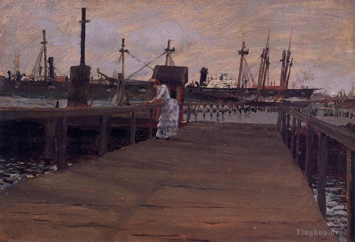 William Merritt Chase Oil Painting - Woman on a Dock
