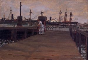 Artist William Merritt Chase's Work - Woman on a Dock