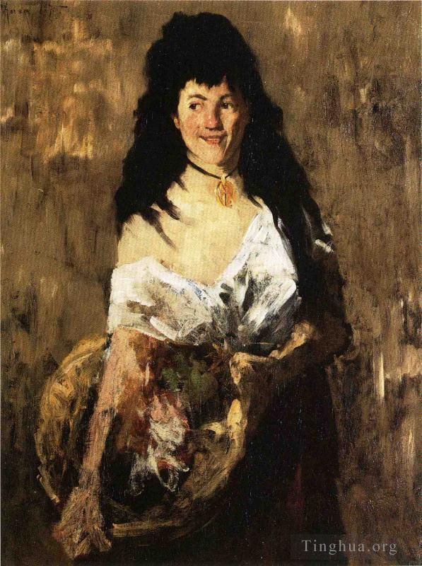 William Merritt Chase Oil Painting - Woman with a Basket