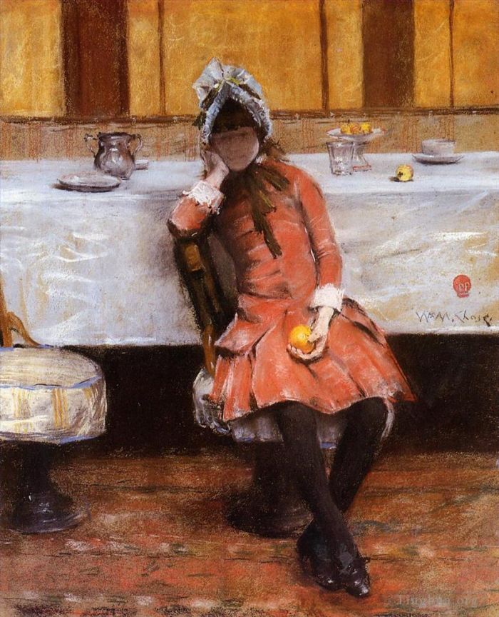 William Merritt Chase Oil Painting - Young Girl on an Ocean Steamer