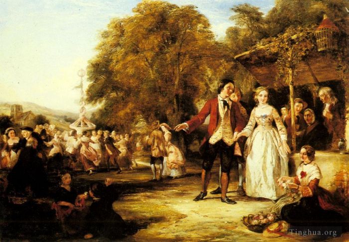 William Powell Frith Oil Painting - A May Day Celebration