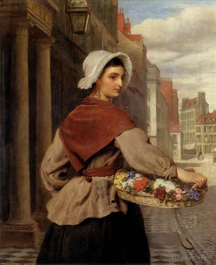 William Powell Frith Oil Painting - The Flower Seller