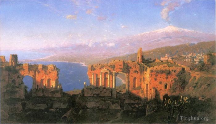 William Stanley Haseltine Oil Painting - Greek Theater at Taormina