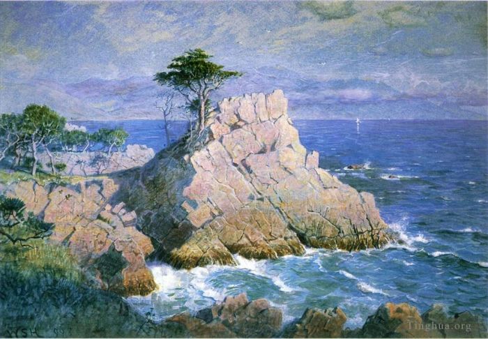 William Stanley Haseltine Oil Painting - Midway Point California aka Cypress Point near Monterey