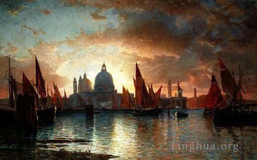 William Stanley Haseltine Oil Painting - Santa Maria Della Salute Sunset