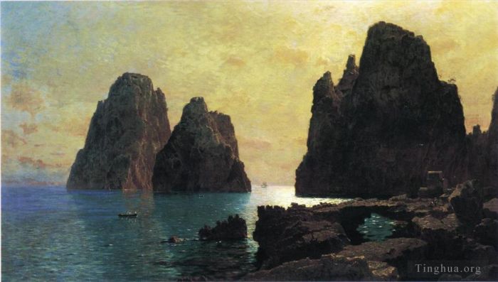 William Stanley Haseltine Oil Painting - The Faraglioni Rocks