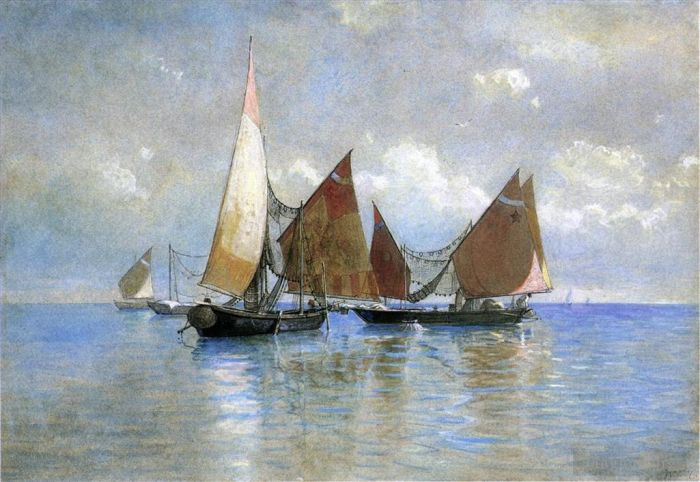 William Stanley Haseltine Oil Painting - Venetian Fishing Boats