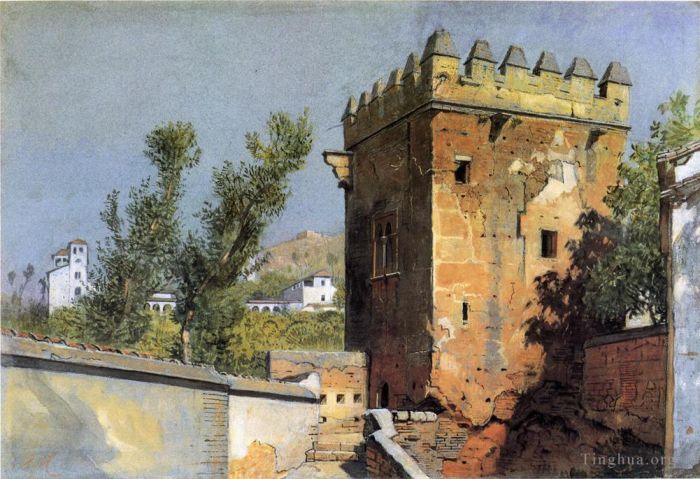 William Stanley Haseltine Oil Painting - View from the Alhambra Spain