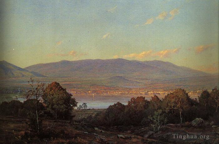 William Trost Richards Oil Painting - 3 Sundown at Centre Harbor New Hampshire