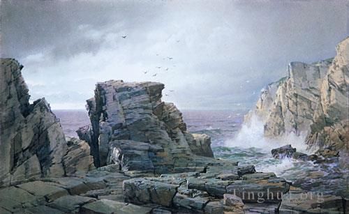 William Trost Richards Oil Painting - A Rocky Coast
