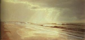 Artist William Trost Richards's Work - Beach with Sun Drawing Water
