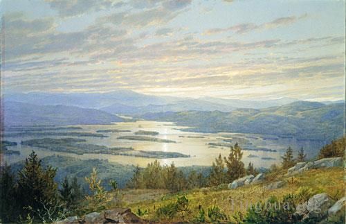 William Trost Richards Oil Painting - Lake Squam From Red Hill