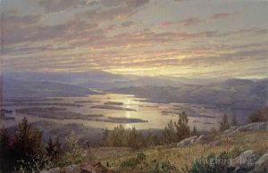 Antique Oil Painting - Lake Squam from Red Hill MMA