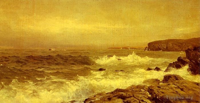William Trost Richards Oil Painting - Rocky Sea Coast