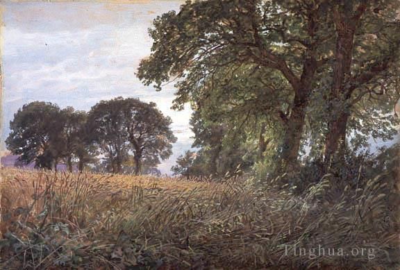 William Trost Richards Oil Painting - Tennysons Farm Farmington Isle of Wight SMG