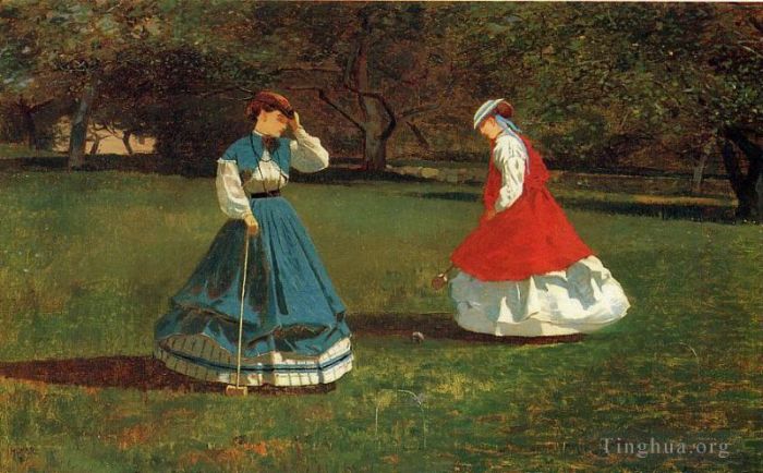Winslow Homer Oil Painting - A Game of Croquet