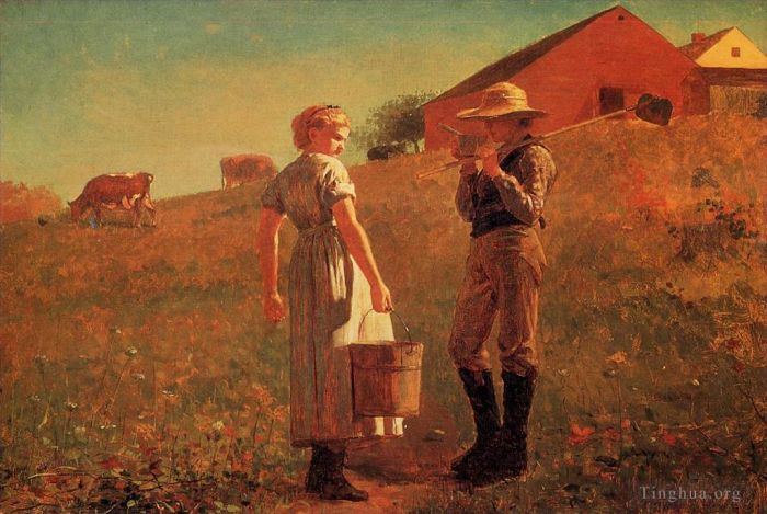 Winslow Homer Oil Painting - A Temperance Meeting aka Noon Time