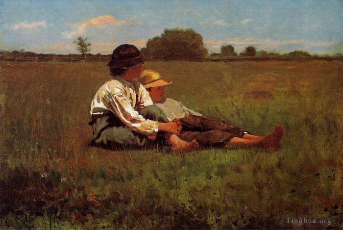 Winslow Homer Oil Painting - Boys in a Pasture