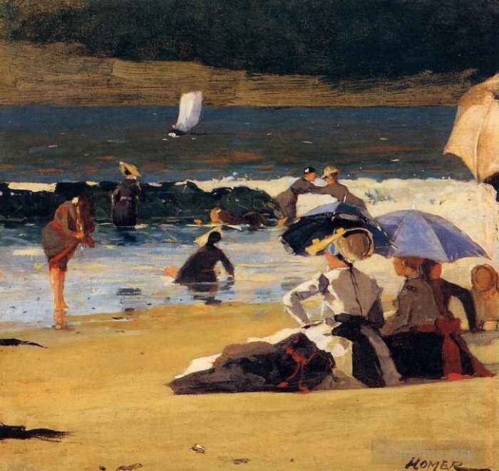 Winslow Homer Oil Painting - By the Shore