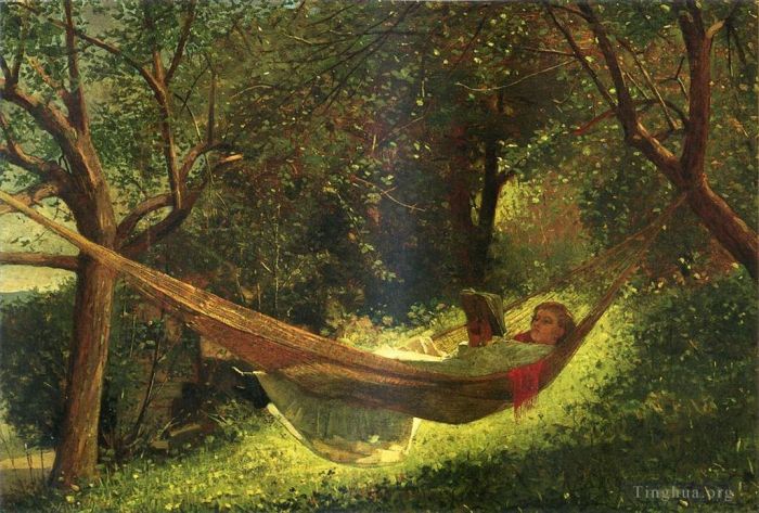 Winslow Homer Oil Painting - Girl in a Hammock