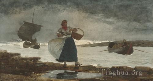 Winslow Homer Oil Painting - Inside The bar