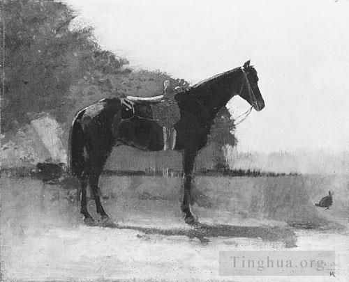 Winslow Homer Oil Painting - Saddle Horse In Farm Yard