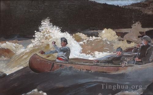 Winslow Homer Oil Painting - Shooting The Rapids