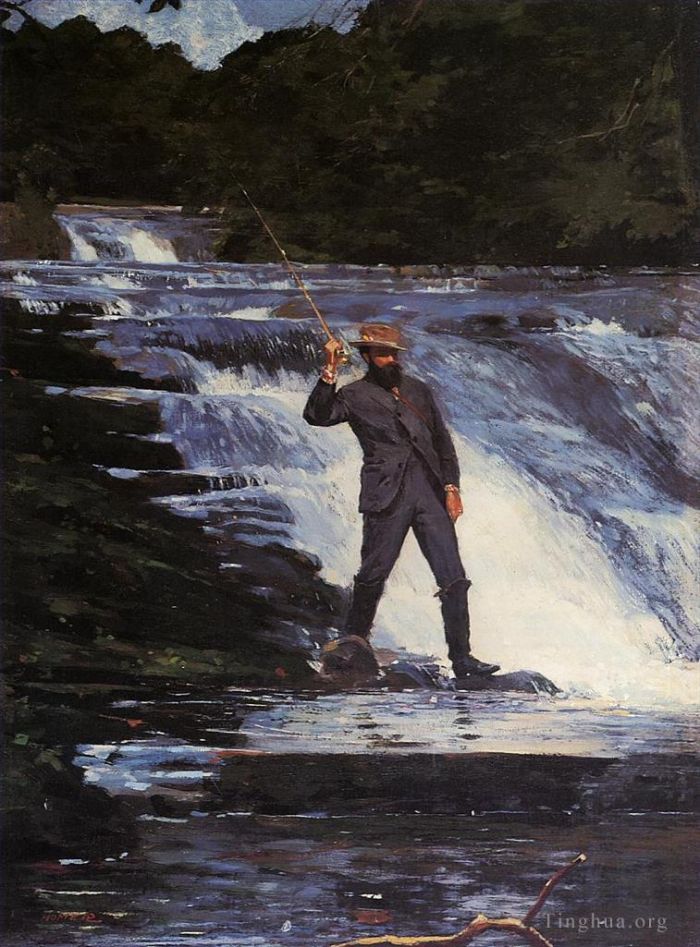 Winslow Homer Oil Painting - The Angler