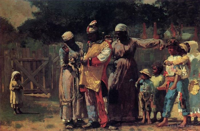 Winslow Homer Oil Painting - The Carnival aka Dressing for the Carnival