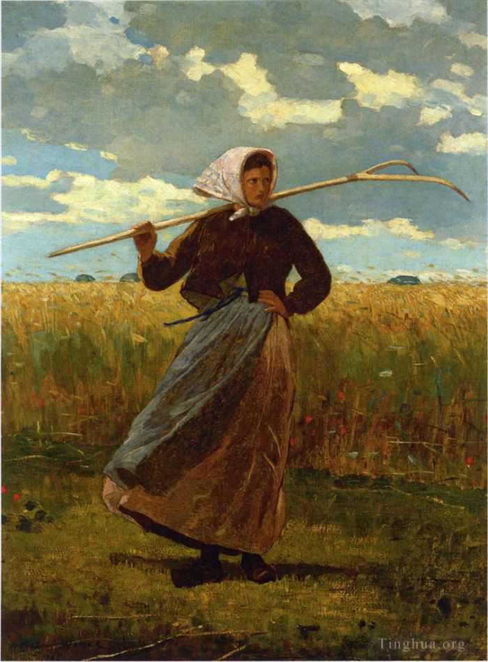 Winslow Homer Oil Painting - The Return of the Gleaner