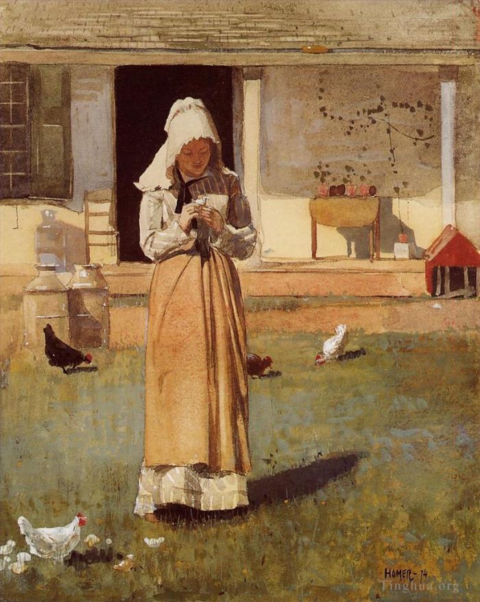 Winslow Homer Oil Painting - The Sick Chicken