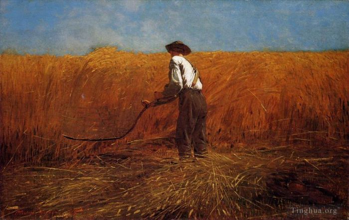Winslow Homer Oil Painting - The Veteran in a New Field aka buchet