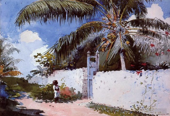 Winslow Homer Various Paintings - A Garden in Nassau