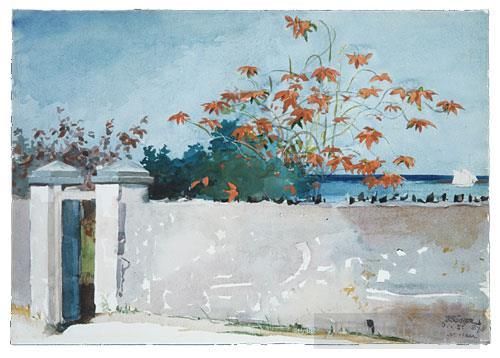 Winslow Homer Various Paintings - A Wall nassau