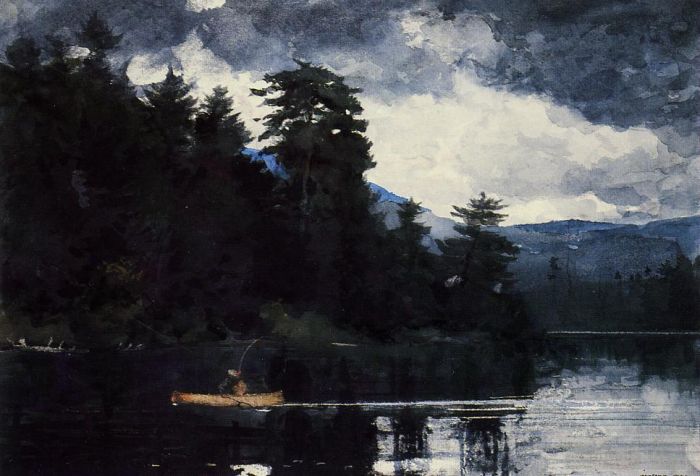 Winslow Homer Various Paintings - Adirondack Lake