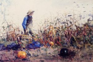 Artist Winslow Homer's Work - Among the Vegetables aka Boy in a Cornfield