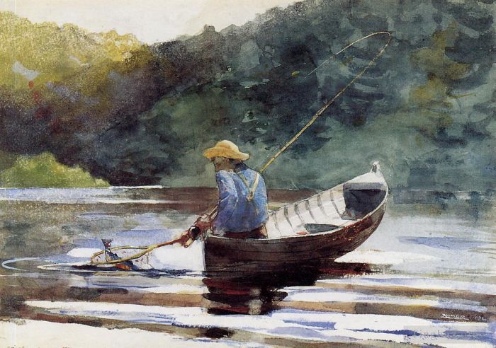 Winslow Homer Various Paintings - Boy Fishing