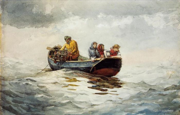 Winslow Homer Various Paintings - Crab Fishing